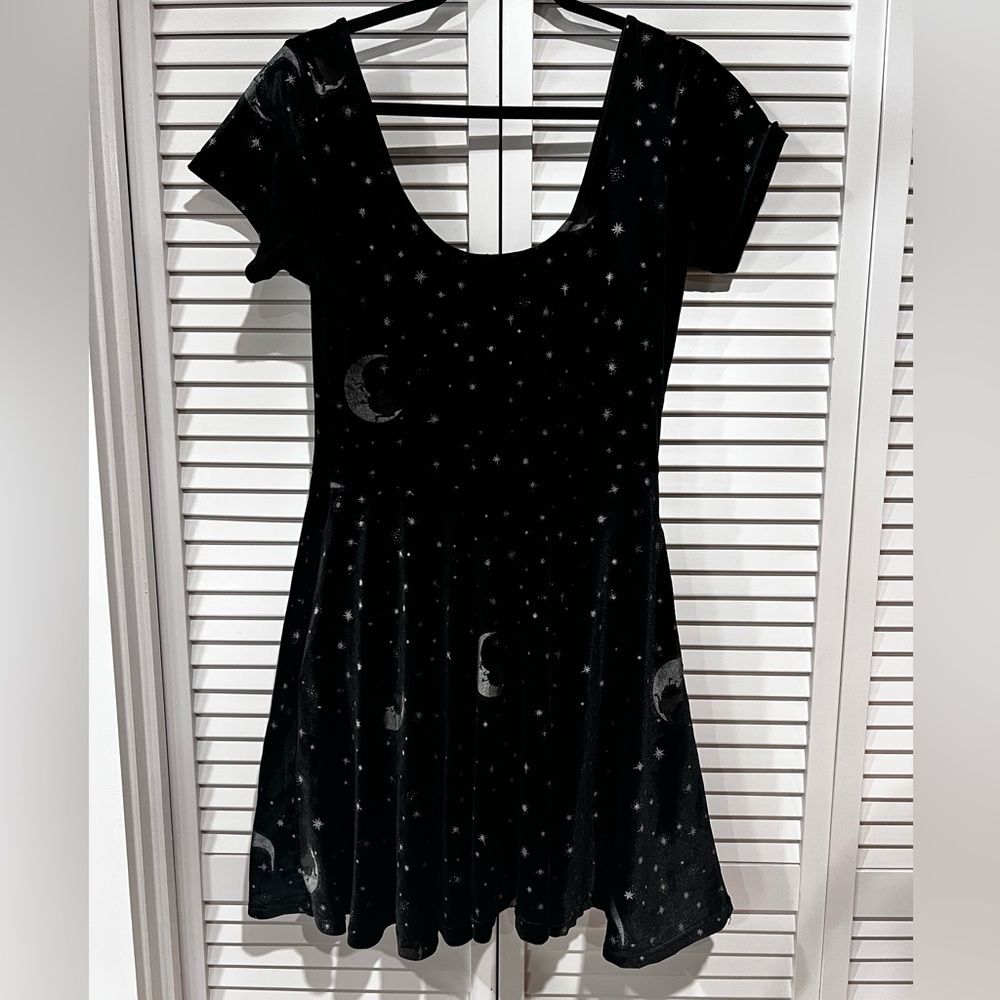 Collectif Black Starry Night Mini Dress